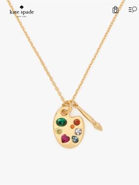 Kate Spade Paint the Town Pendant Necklace in Gold